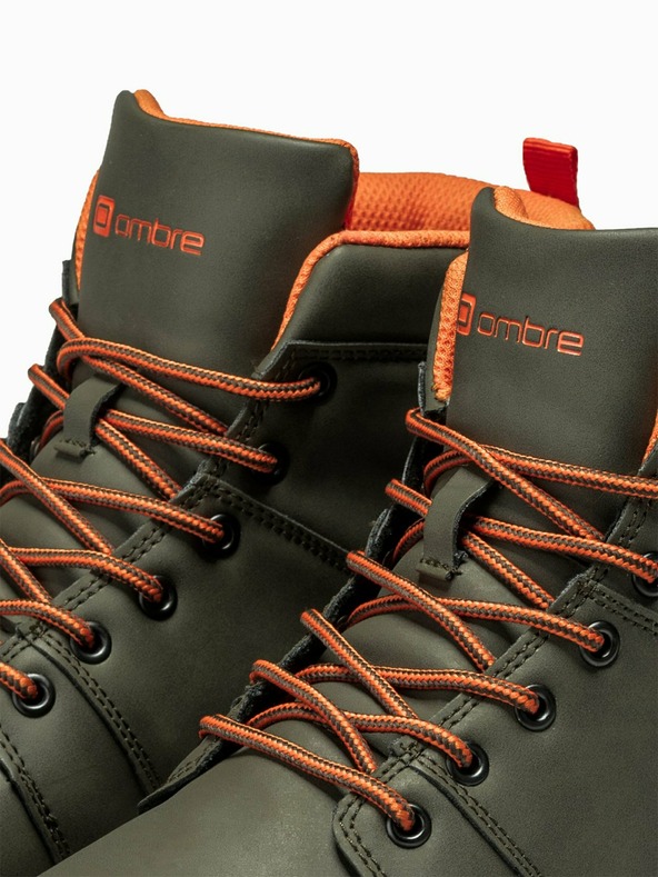 Ombre Clothing Scarpe da ginnastica alla caviglia da uomo color kaki T311