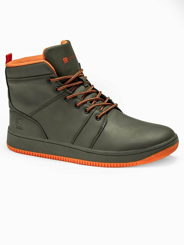 Ombre Clothing Scarpe da ginnastica alla caviglia da uomo color kaki T311