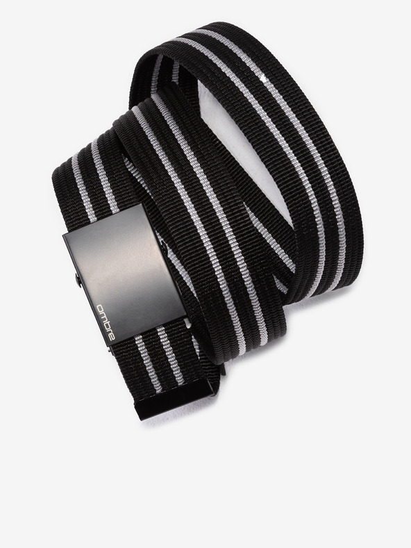 Ombre Clothing Cintura a righe da uomo grigia e nera Ombre Clothing