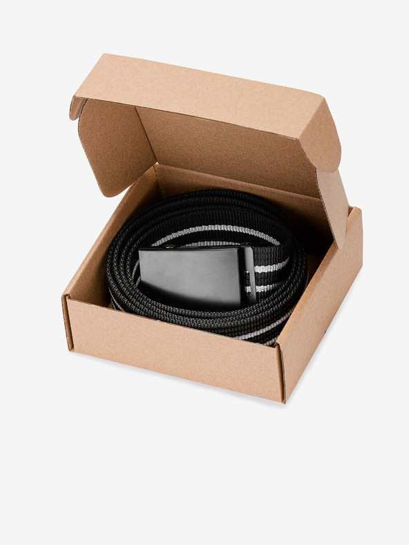 Ombre Clothing Cintura a righe da uomo grigia e nera Ombre Clothing