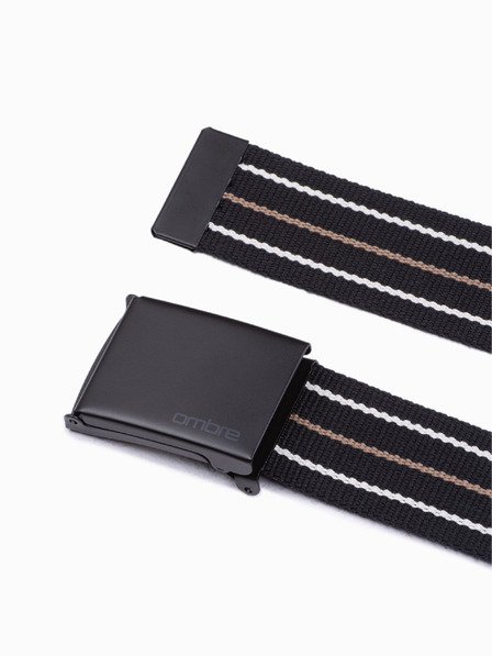 Ombre Clothing Cintura a righe nera da uomo Ombre Clothing