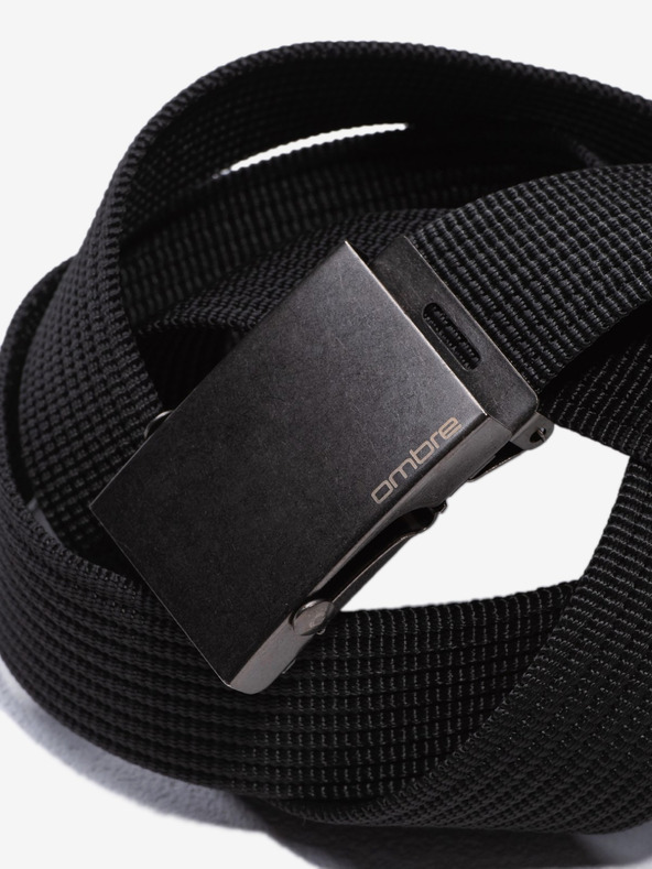 Ombre Clothing Cintura in tessuto da uomo nera Abbigliamento Ombre