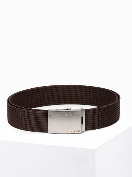 Ombre Clothing Cintura in tessuto da uomo marrone scuro Ombre Clothing