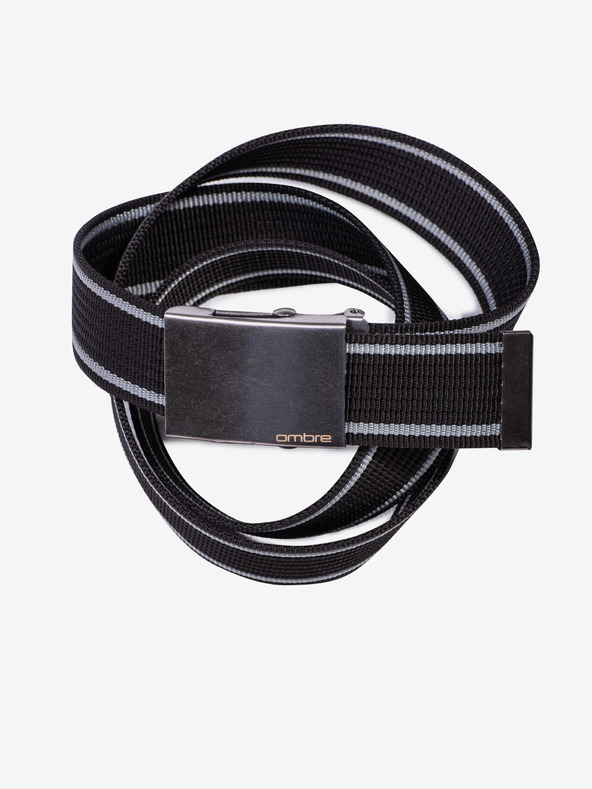 Ombre Clothing Cintura da uomo in tessuto grigio e nero Ombre Clothing