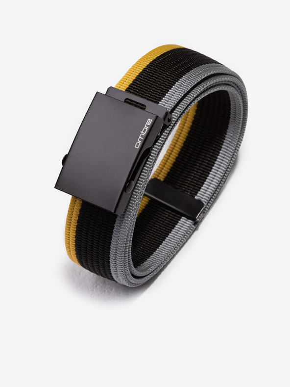 Ombre Clothing Cintura da uomo a righe gialle e nere Ombre Clothing