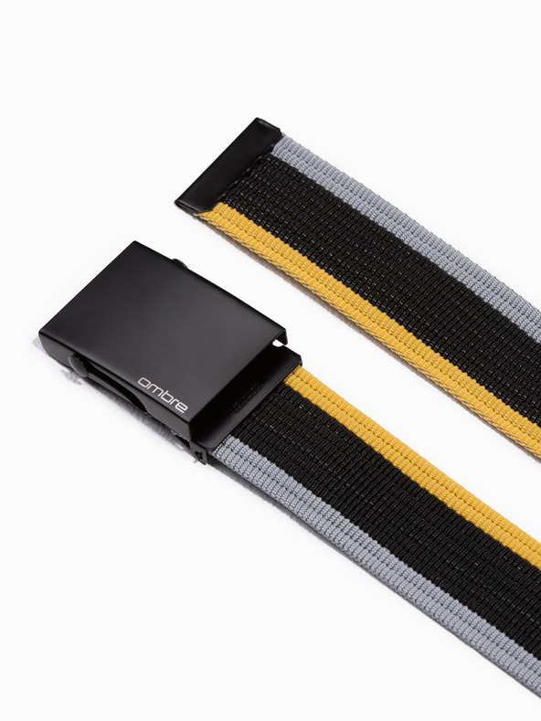 Ombre Clothing Cintura da uomo a righe gialle e nere Ombre Clothing