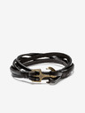 Ombre Clothing Bracciale in pelle nero da uomo Abbigliamento Ombre