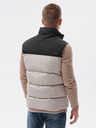 Ombre Clothing Gilet trapuntato nero e beige da uomo Ombre Clothing