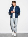 Ombre Clothing Bomber primaverile da uomo C439 - Navy