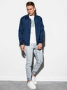Ombre Clothing Bomber primaverile da uomo C439 - Navy