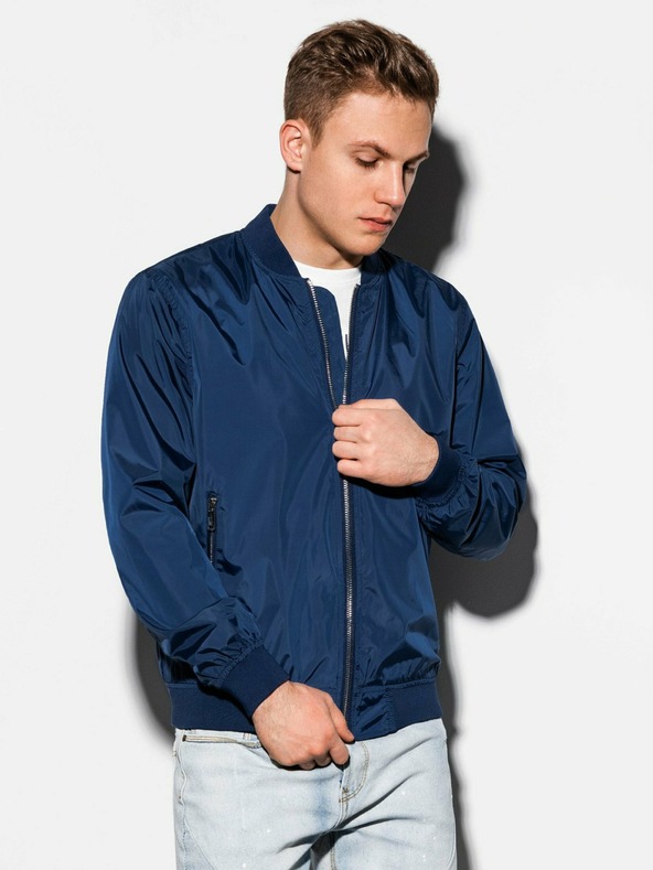 Ombre Clothing Bomber primaverile da uomo C439 - Navy
