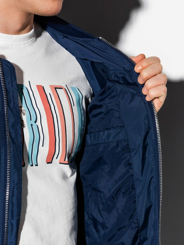 Ombre Clothing Bomber primaverile da uomo C439 - Navy