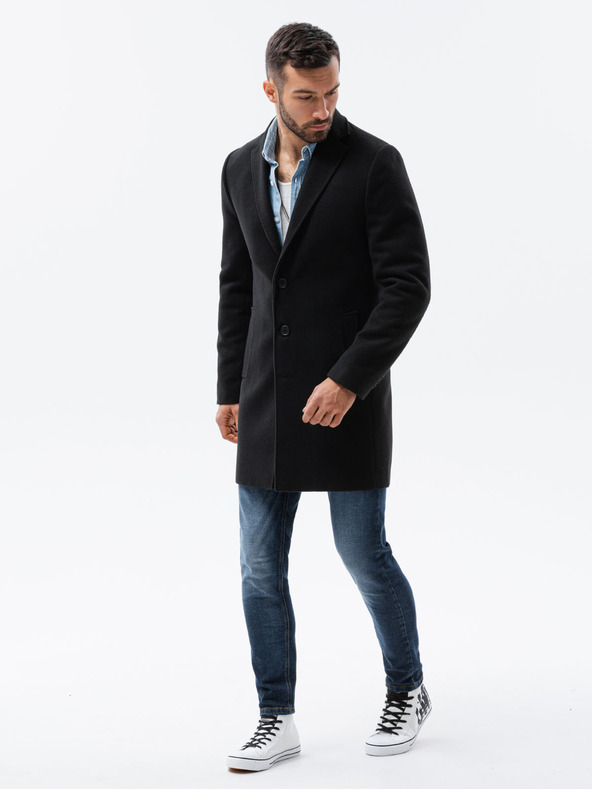 Ombre Clothing Nero Cappotto leggero da uomo Ombre Abbigliamento