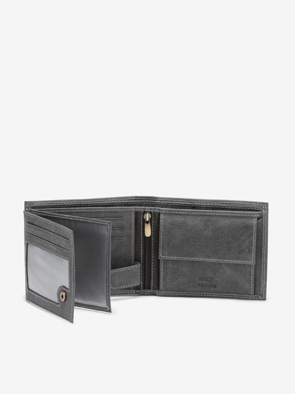 Ombre Clothing Portafoglio in pelle da uomo grigio Abbigliamento Ombre