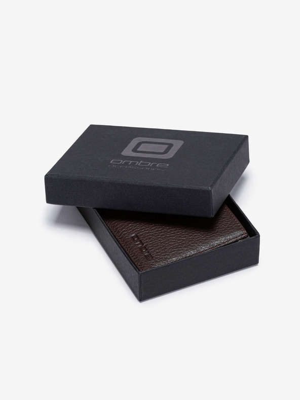 Ombre Clothing Portafoglio in pelle marrone da uomo Abbigliamento Ombre