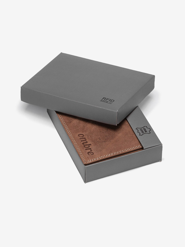 Ombre Clothing Portafoglio in pelle marrone da uomo Ombre Clothing A092