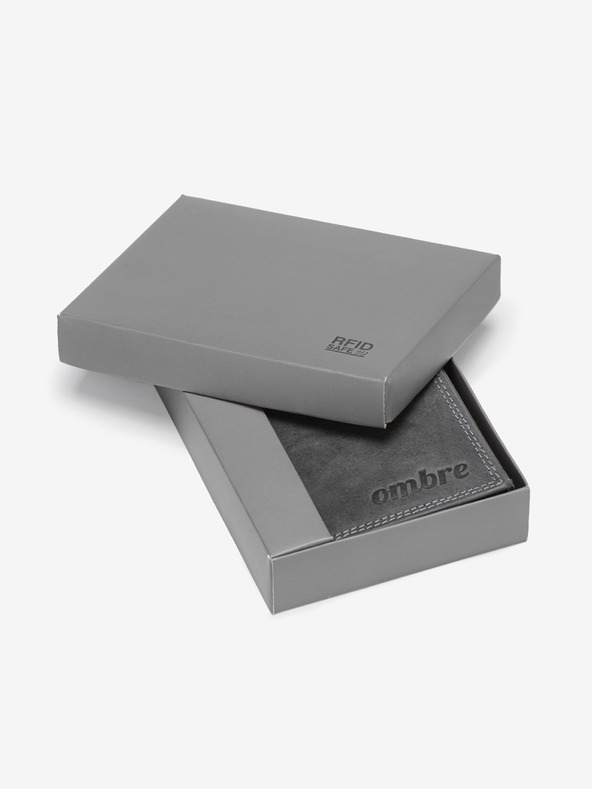 Ombre Clothing Portafoglio in pelle da uomo - Nero A417