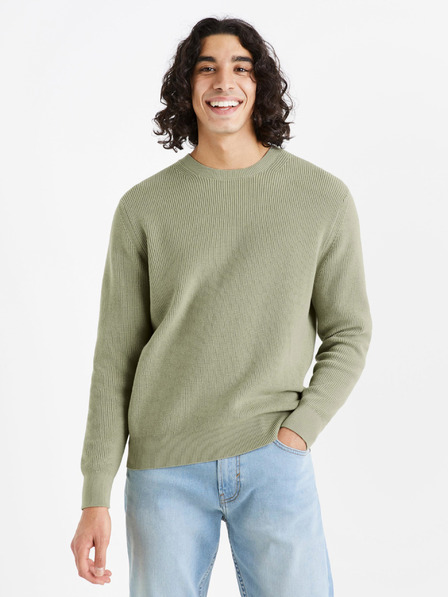 Celio Maglione a coste Celio Dexter verde chiaro da uomo