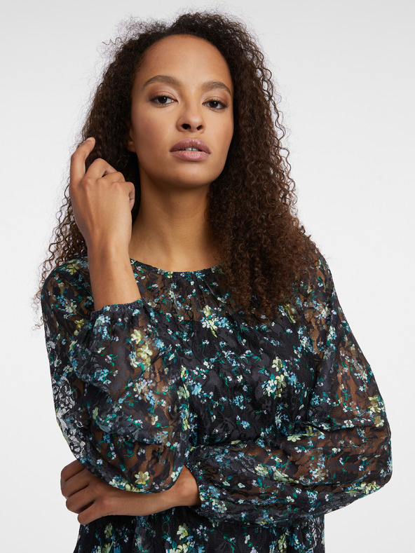 Orsay Camicetta floreale nera da donna ORSAY