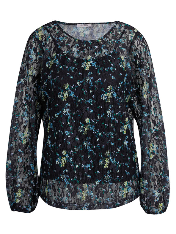 Orsay Camicetta floreale nera da donna ORSAY