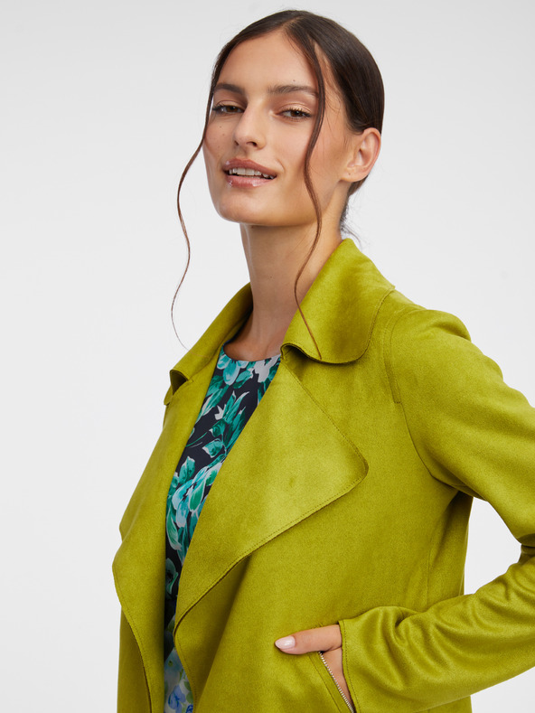 Orsay Giacca leggera da donna verde chiaro in pelle scamosciata ORSAY