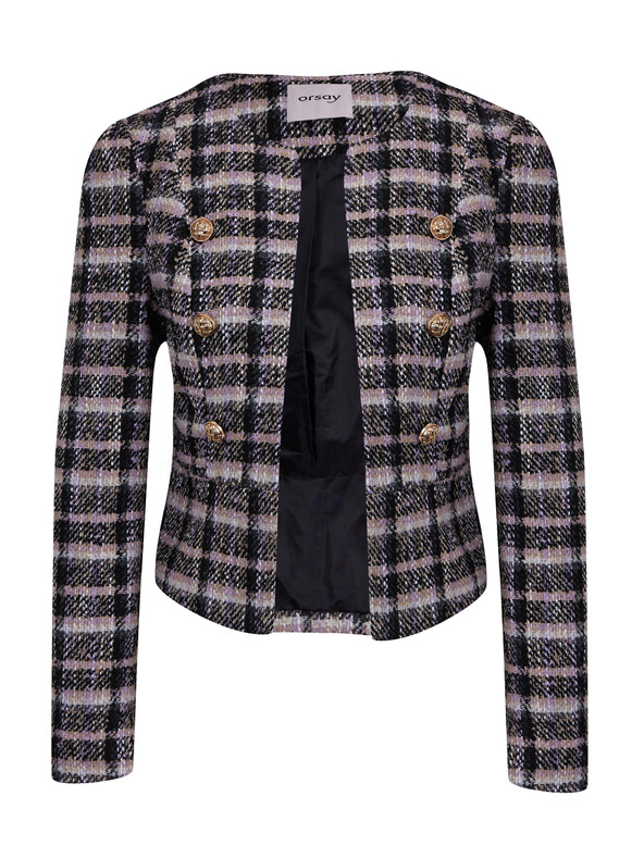 Orsay Giacca a quadri nera da donna ORSAY