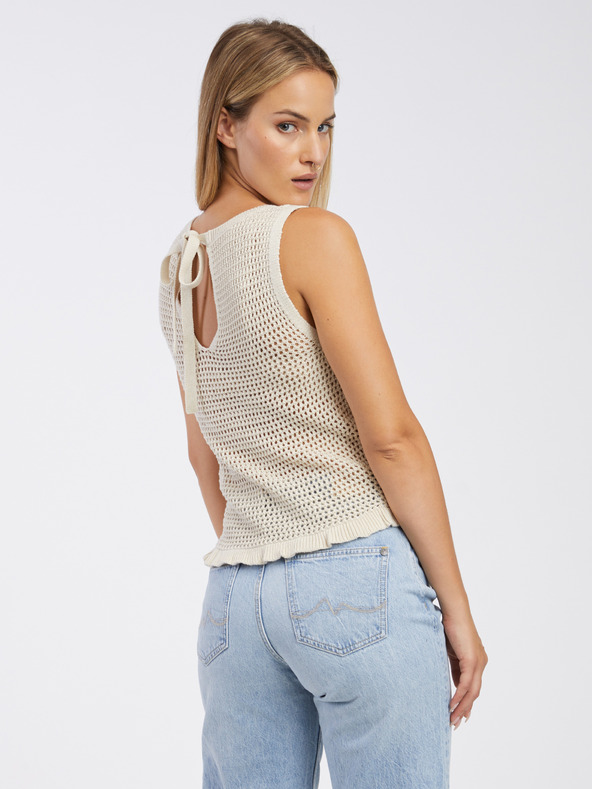 Jacqueline de Yong Top beige da donna in maglia JDY Tikka