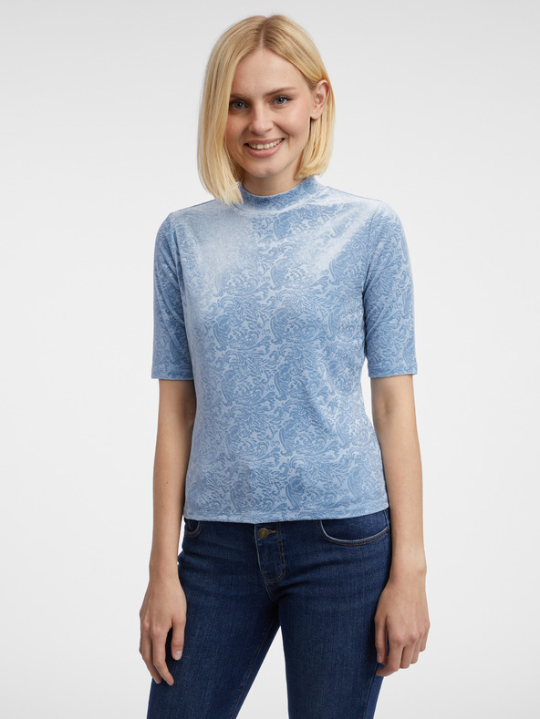 Orsay Top in velluto fantasia donna azzurro ORSAY
