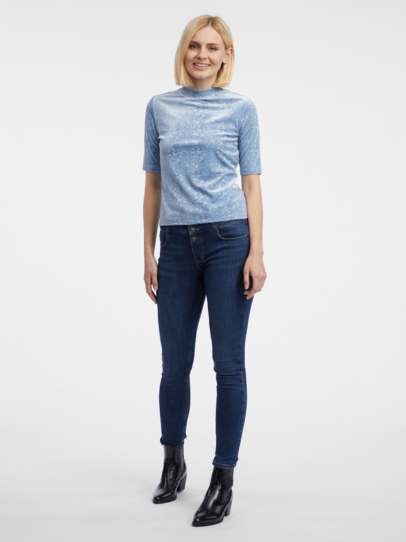 Orsay Top in velluto fantasia donna azzurro ORSAY