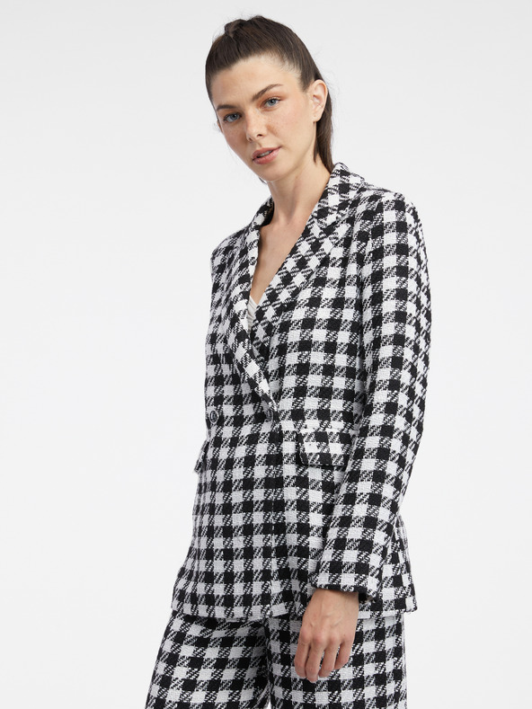 Orsay Giacca a quadri bianca e nera da donna ORSAY