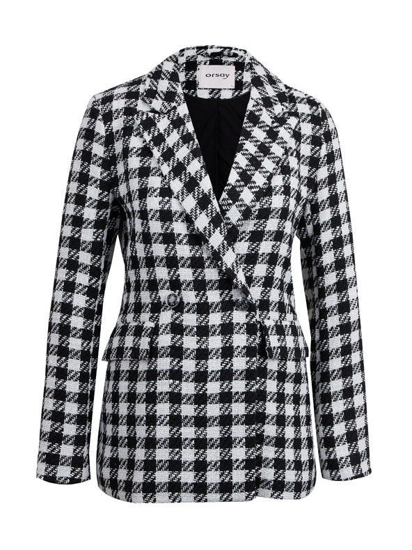 Orsay Giacca a quadri bianca e nera da donna ORSAY