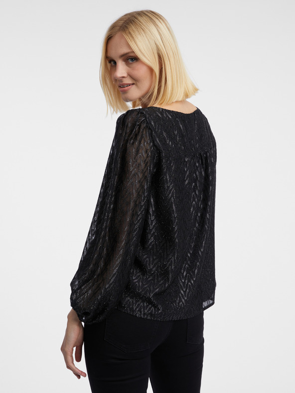 Orsay Camicetta fantasia donna nera ORSAY