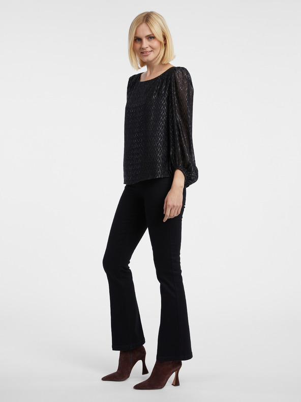 Orsay Camicetta fantasia donna nera ORSAY