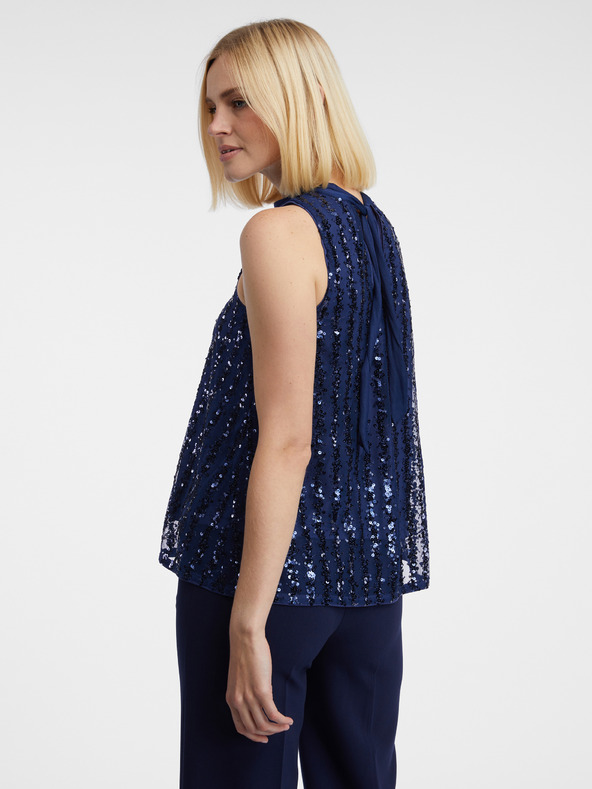 Orsay Camicetta da donna blu scuro con paillettes ORSAY