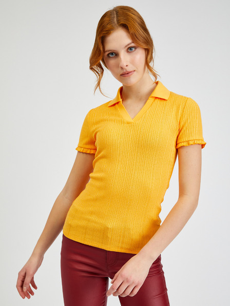 Orsay Polo a coste gialla da donna ORSAY