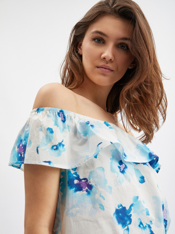 Orsay Camicetta floreale blu e bianca da donna ORSAY