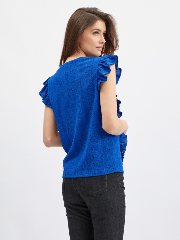 Orsay Camicia da donna blu con volant ORSAY