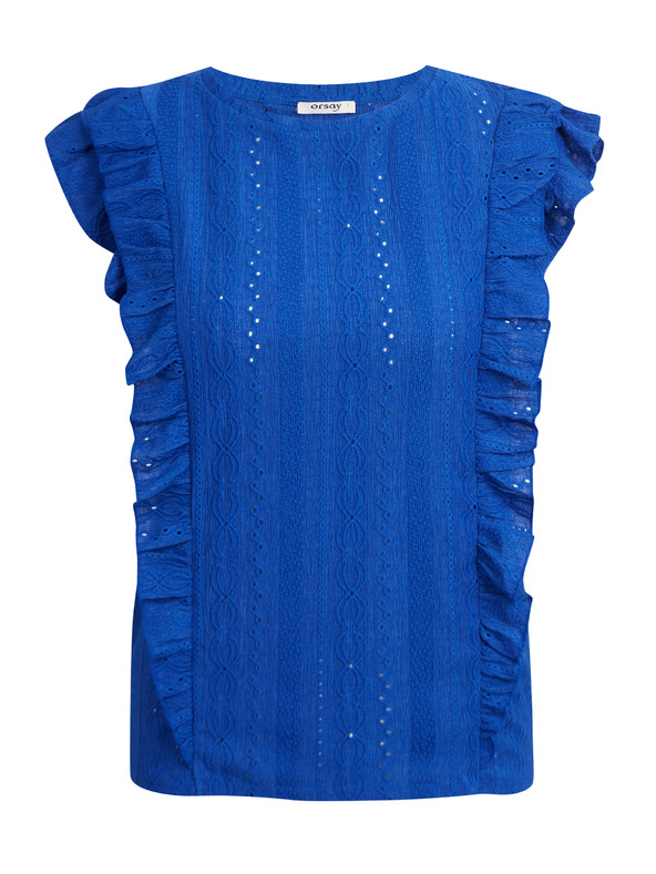 Orsay Camicia da donna blu con volant ORSAY