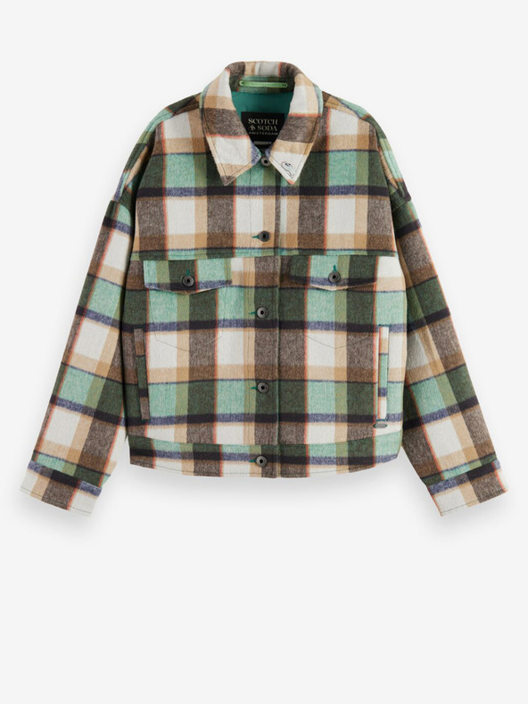 Scotch & Soda Giacca leggera a quadri verde Scotch & Soda da donna in misto lana