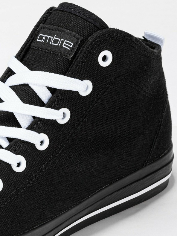 Ombre Clothing Scarpe da ginnastica alla caviglia da uomo nere T304