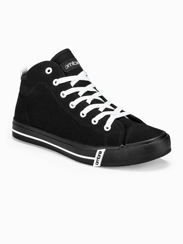 Ombre Clothing Scarpe da ginnastica alla caviglia da uomo nere T304