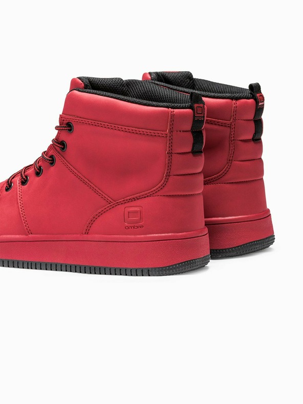 Ombre Clothing Scarpe da ginnastica alla caviglia da uomo rosse T311