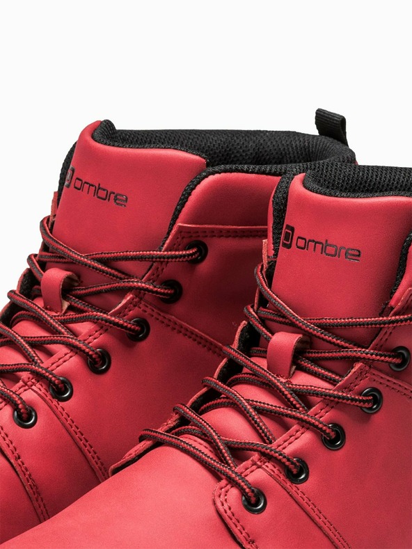 Ombre Clothing Scarpe da ginnastica alla caviglia da uomo rosse T311