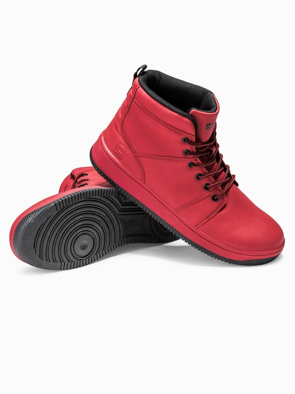 Ombre Clothing Scarpe da ginnastica alla caviglia da uomo rosse T311