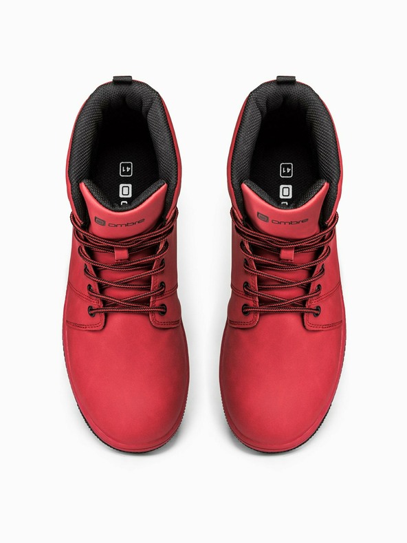 Ombre Clothing Scarpe da ginnastica alla caviglia da uomo rosse T311