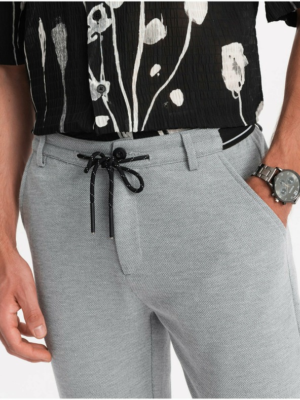 Ombre Clothing Pantaloni grigio chiaro da uomo Ombre Abbigliamento