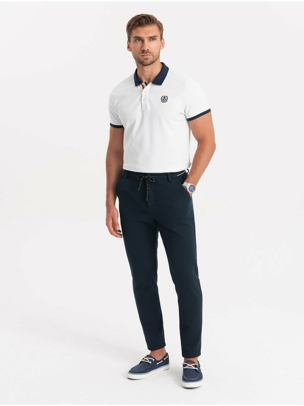 Ombre Clothing Pantaloni blu scuro da uomo Ombre Clothing