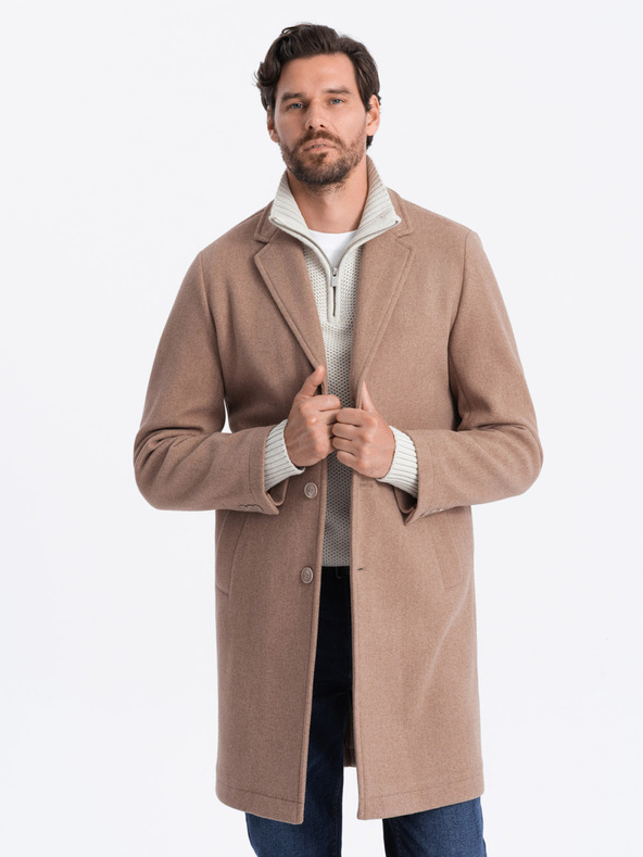Ombre Clothing Cappotto leggero da uomo marrone chiaro Ombre Clothing