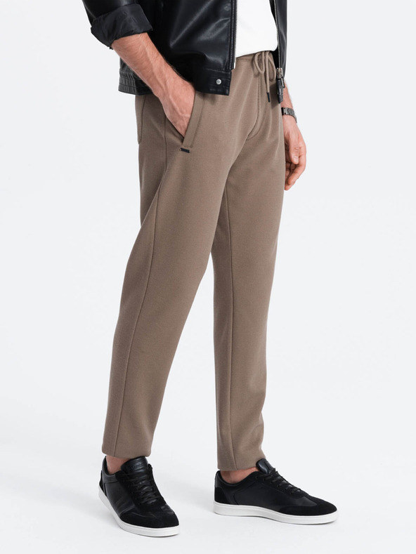 Ombre Clothing Pantaloni da ginnastica basic da uomo marroni Ombre Clothing