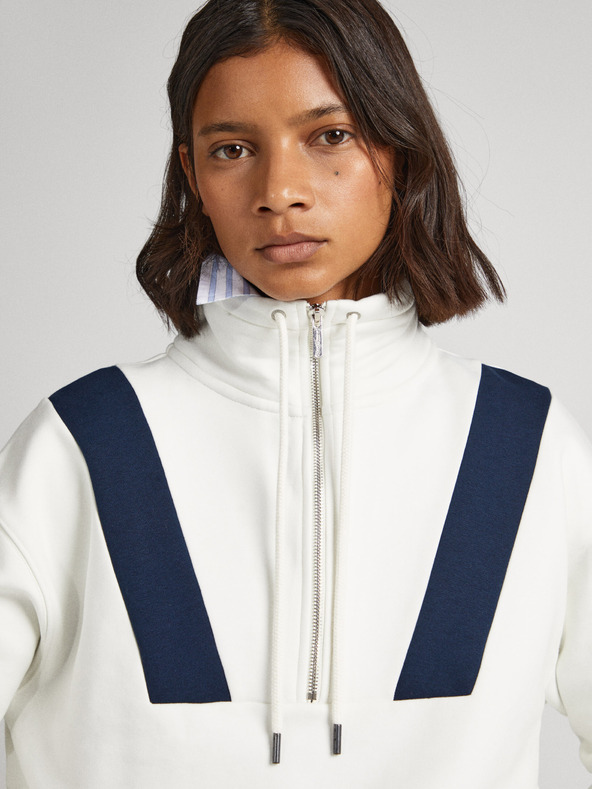 Pepe Jeans Felpa con cerniera Pepe Jeans Celia bianca da donna